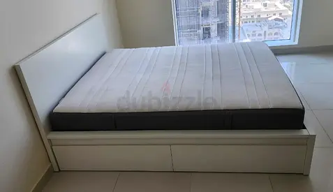 Ikea Queen size bed with mattress available in perfect condition