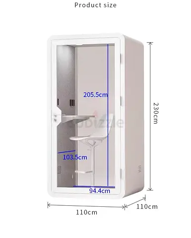 Soundproof Office Phone Booth / Meeting Pod – Acoustic Privacy Booth