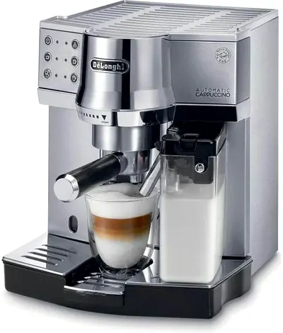 DeLonghi EspressoCappuccino Coffee Machine Silver Colour EC850.M