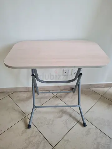 Single Lightwood Folding Study/Computer Table with Metal Frame - 80x74x50cm