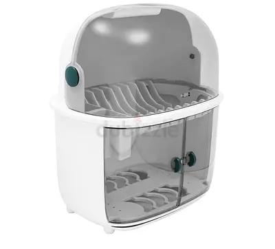Dish Drying Rack Dust-proof Kitchen Plastic Dish Rack Tableware Storage Box Drain Dishware Lid Doubl