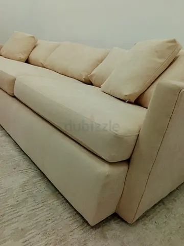 Expensive quality crate and barrel beige color lshape sofa
