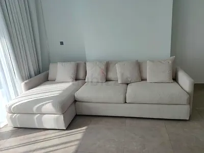 Crate and Barrel beige color lshape sofa