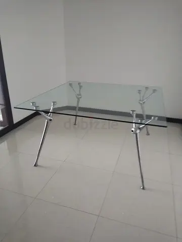 Glass Top Dining Table with Chrome Legs - Modern Design