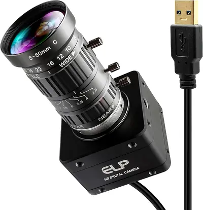 ELP High Speed ​​4K 60FPS USB Webcam with Manual Zoom for Computer