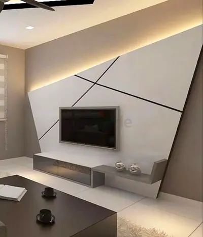 Modern Minimalist Entertainment Center with LED Lighting