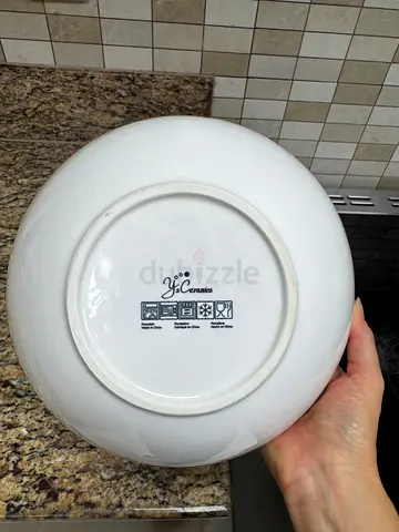 Large white ceramic serving bowl - gently used