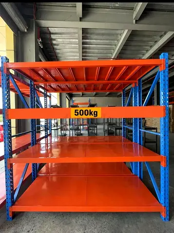 Used Heavy Duty Industrial Storage Shelving Racks - Set of Metal Shelves