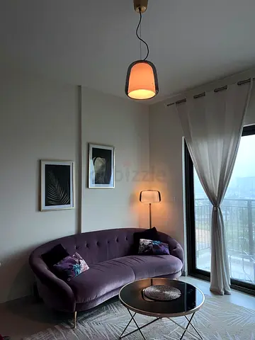 Curved Velvet Sofa in Purple - Good Condition