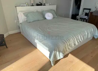 IKEA White BRIMNES King Storage Bed with IKEA Mattress 180 x 200 cm