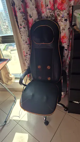 Black ergonomic office chair with lumbar support (used)