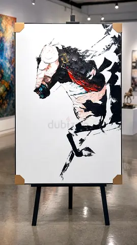 Original Abstract Horse Painting on Canvas