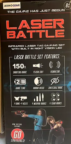 ArmoGear Laser Battle Infrared Laser Tag Set with Vests and Guns