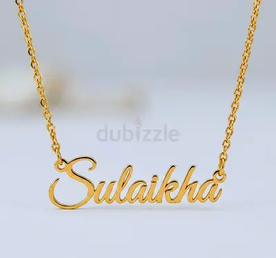 Personalized gold name necklace - any script pendant on chain