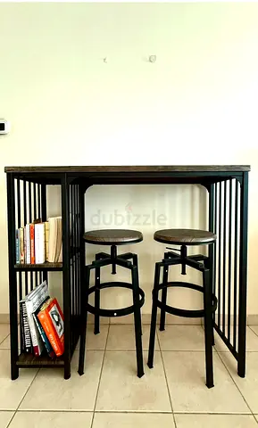 Bar Table with Shelf and  2 Bar Stools