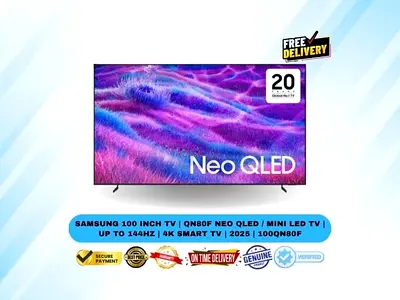 Samsung 100 Inch TV | QN80F Neo QLED / Mini LED TV | Up to 144Hz | 4K Smart TV | 2025 | 100QN80F
