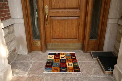 Small Decorative Hand-Woven Patterned Door Mat gift rug small rug afghan wool carpet