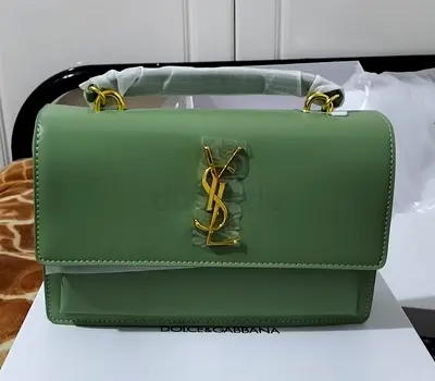 Light green YSL-style shoulder bag, like-new condition