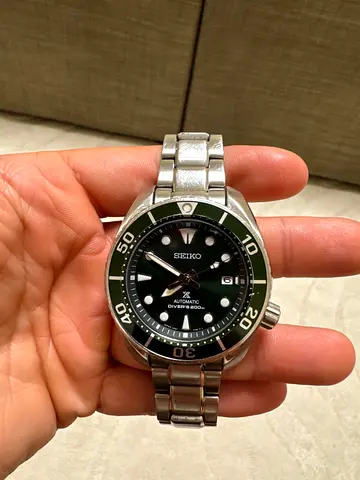 Seiko Prospex Stainless Steel Mens Dive Watch - Green Bezel