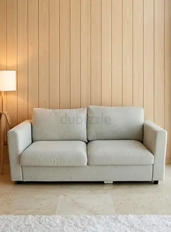 VIMLE Compact 2-Seater Sofa Bed with Fold-Out Mattress - Light Grey