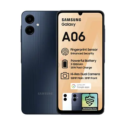 Samsung A06 Mobile with TDRA Sealed box and 1 Year Warranty