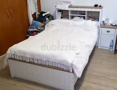 Bed: Pan Home 120x200 with Nightstand and Chest of Drawers