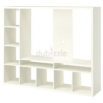 IKEA TV Storage Unit Shelf, White, 183x39x147 cm