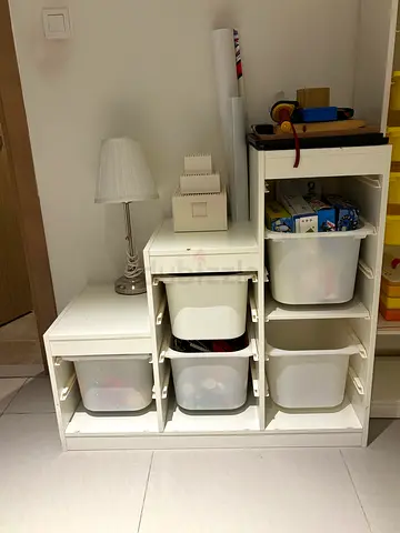IKEA White modular storage unit with 6 pull-out bins