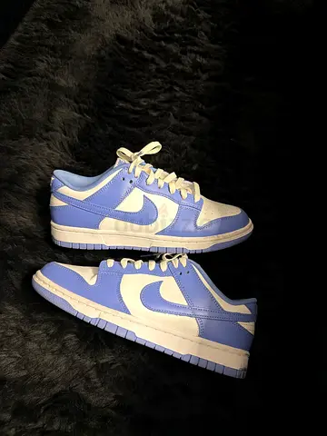 Light blue and white Nike-style sneakers, gently used Size 40
