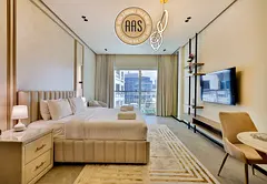 Fully furnished Luxury studio | rent only 52k in 4 payments | in arjan dubai
