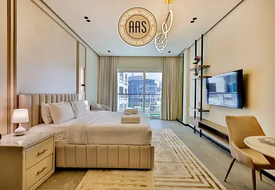 Fully furnished Luxury studio | rent only 52k in 4 payments | in arjan dubai
