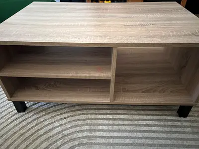 Light Wood TV Stand / Media Unit with Open Shelves from HOME BOX (Original Price AED 180)