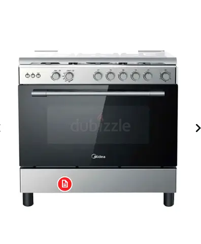 Midea Freestanding Gas Cooker with Oven - Stainless Steel, Good Condition
