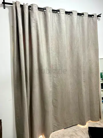 grey blackout curtains with eyelet rings - set of 2 265 x 245 cm