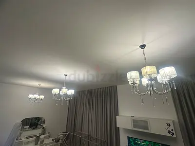 Set of Home Center 3 Crystal Chandeliers - Very Good Condition