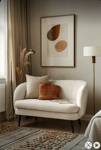 Modern Luxury 2-Seater Fabric Sofa with Cushioned Backrest