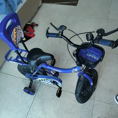 Blue Kids Bycycle @95 Tricycle @85 with Training Wheels and Rear Seat