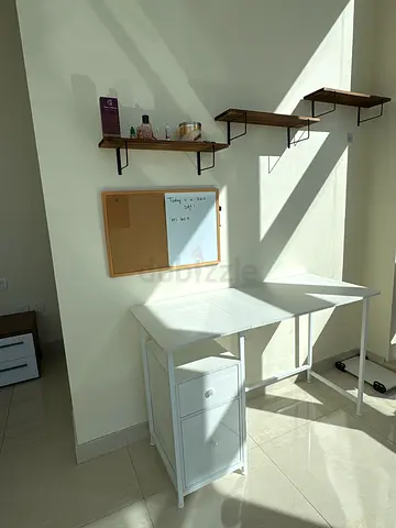 White study desk with storage cabinet - new condition