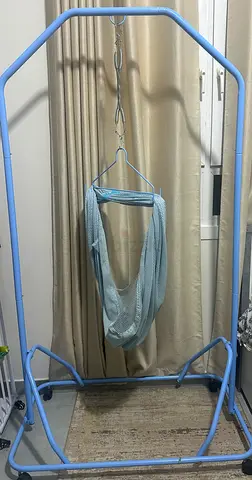 Baby hammock/infant swing stand with hanging cradle - light blue
