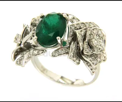 Diamond  Emerald Ring for Sale