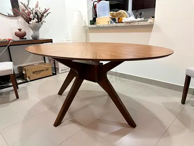 Modern Wooden Oval Dining Table and chairs