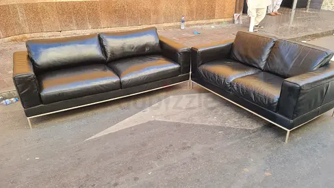 Premium Black Colour Leather Sofa 3+2 Seater