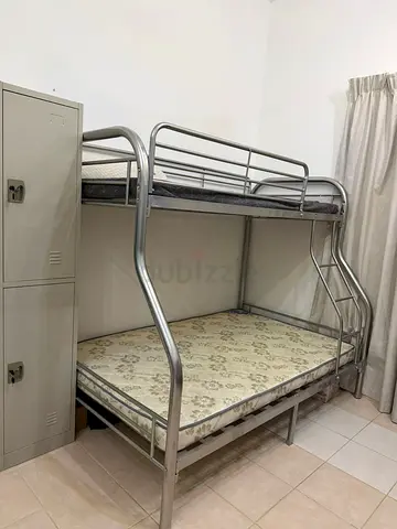 Metal Bunk Bed with Double Lower Mattress - Good Condition