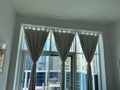White curtains- blackout