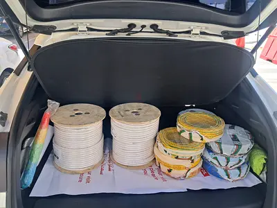 Assorted rolls of electrical cable and wiring - bulk