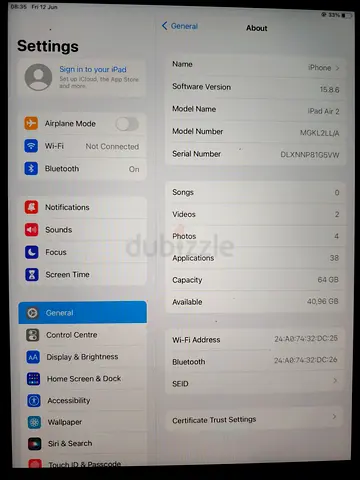iPad Air 2 64GB - Good Working Condition (Wi‑Fi)