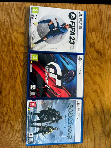 PS5 Game Bundle: FIFA 23, Gran Turismo 7, $% of War Ragnarok - Good Condition