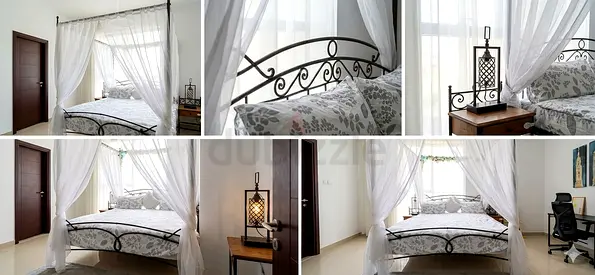 85% Discount on Wrought Iron Designer Four-Poster Double Bed with Side Tables of worth aed 6600