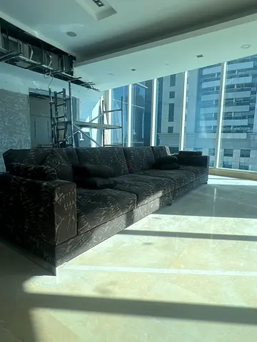 Large Dark Patterned Sectional Sofa - Good Condition total 3 available