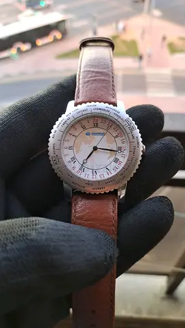 Belcarino Italy World Time gifted to daewoo transport company used watch strap aftermarket
